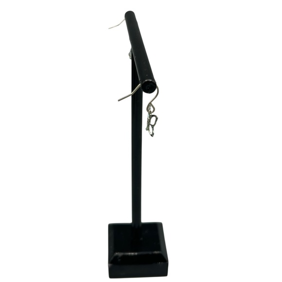 Butterfly Dangle Earrings Silver Tone Magnetic - Picture 4 of 8